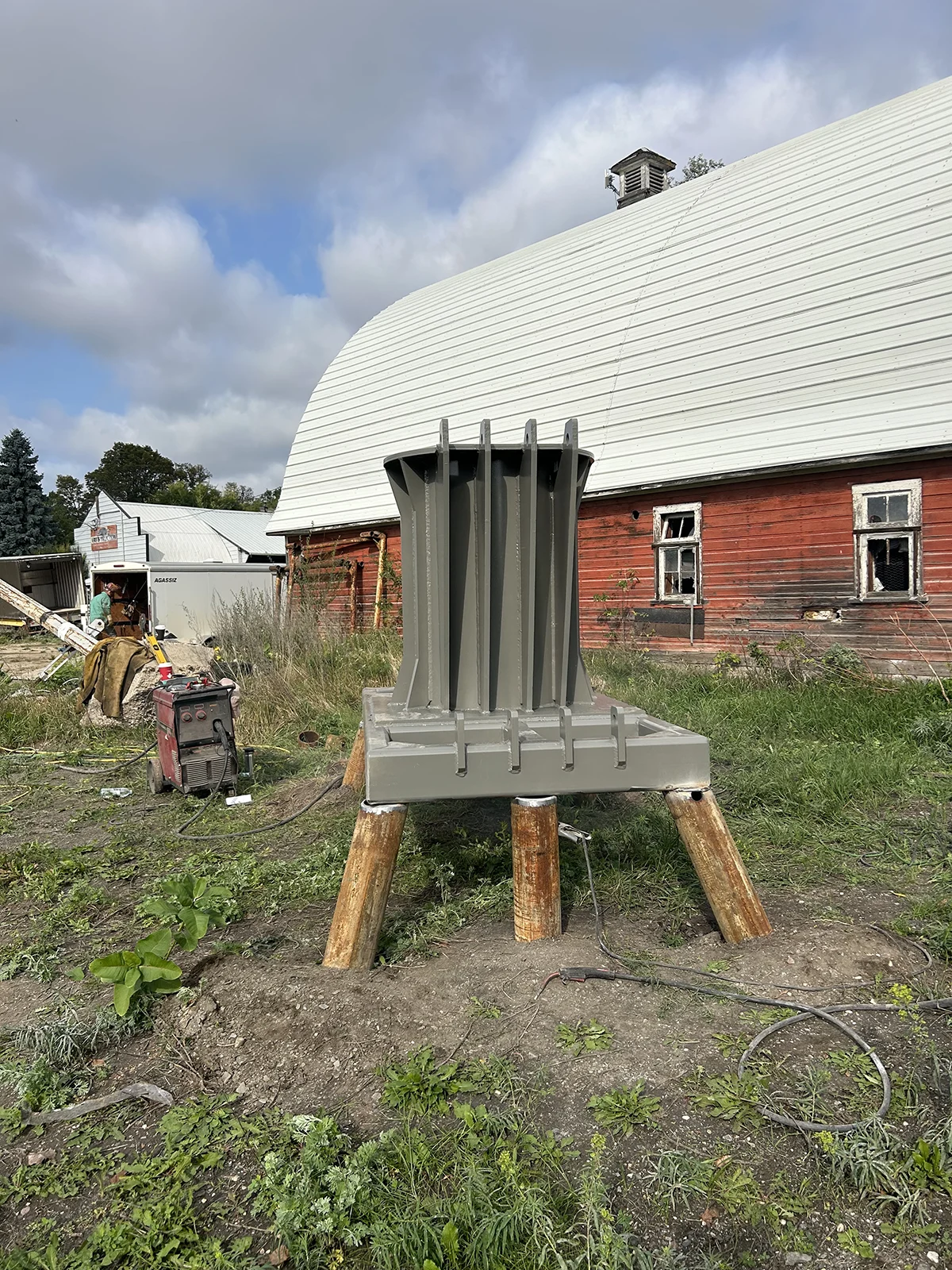 Vertical Axis Wind Turbine Assembled at Grade